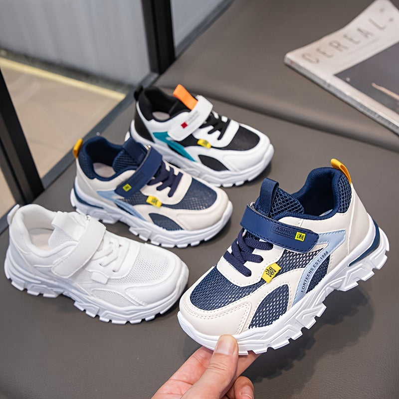 Boys Casual Mesh Sneakers All-Season Breathable Durable Low Top Running Shoes