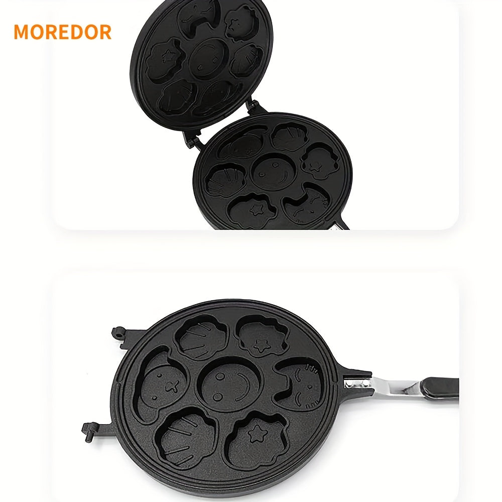 7 teshikli yopishmaydigan qovurilgan pan, pankeklar, burgerlar, pechenelar uchun ko‘p funksiyali nonushta mashinasi