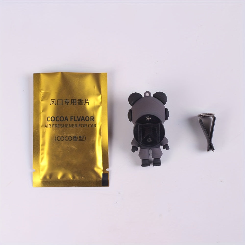Car Interior Decoration Accessories – Astronaut Bear Air Freshener Vent Clip, 1 or 4 Pack