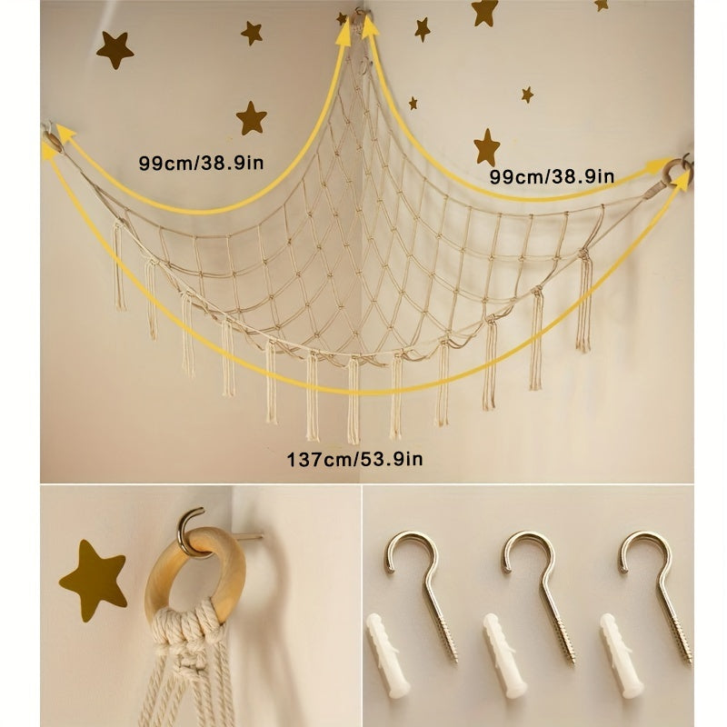 Large Plush Toy Storage Hammock Decorative Organizer for Bedroom Kids Room