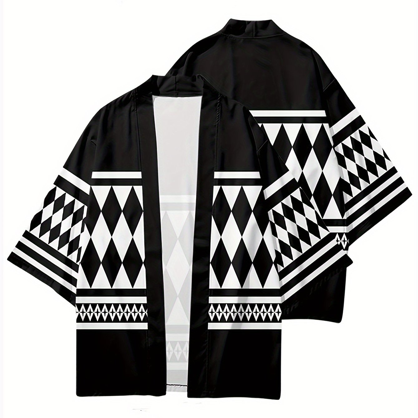 Men's Checkered Loungewear Kimono Robe Nightgown Polyester Casual Indoor Wear