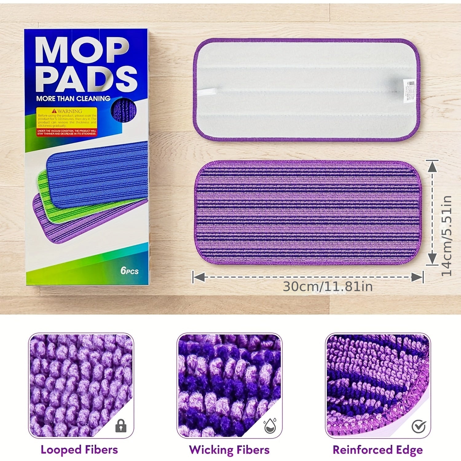 12 ta to'plamda qayta ishlatiladigan mopa yostiqlari, Swiffer Wet Jet uchun mo'ljallangan, uyda quruq va nam tozalash uchun yuviladigan mikrofiber mop boshliqlari
