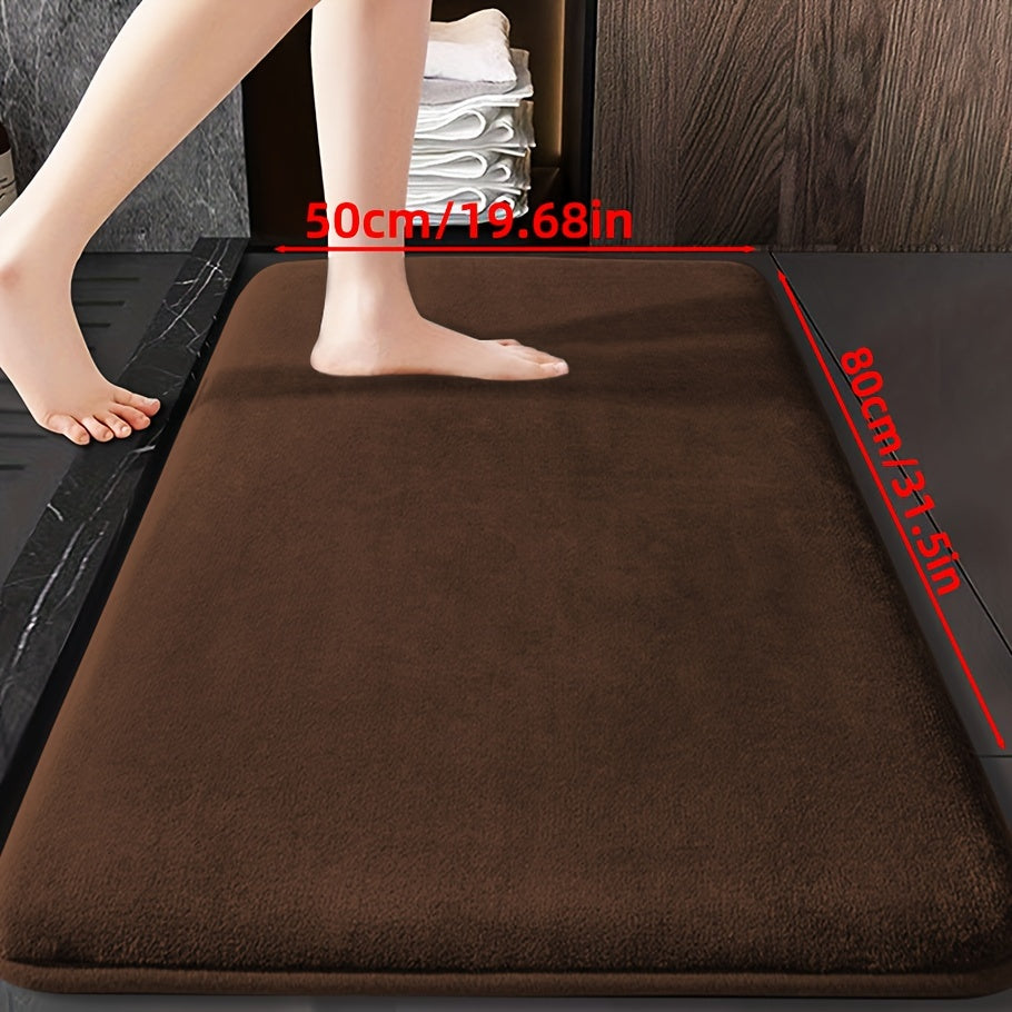Soft Polyester Bathroom Mat Non-Slip Absorbent Geometric Design for Shower and Bedroom