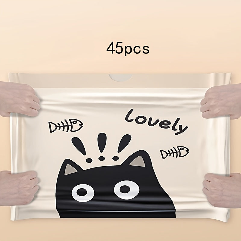 Одноразовые мусорные пакеты с милыми принтами медведей и котов - идеально подходят для уборки на кухне, в спальне, в гостиной и в общежитии. В комплект входит 45 штук.