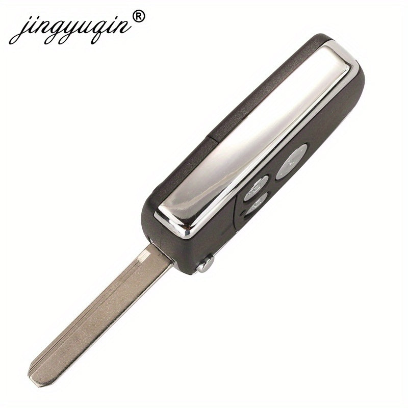 F3 F3R uchun flip kalit qobig'i, 3-tugma yig'iladigan masofaviy quti, bardoshli plastmassa, qora