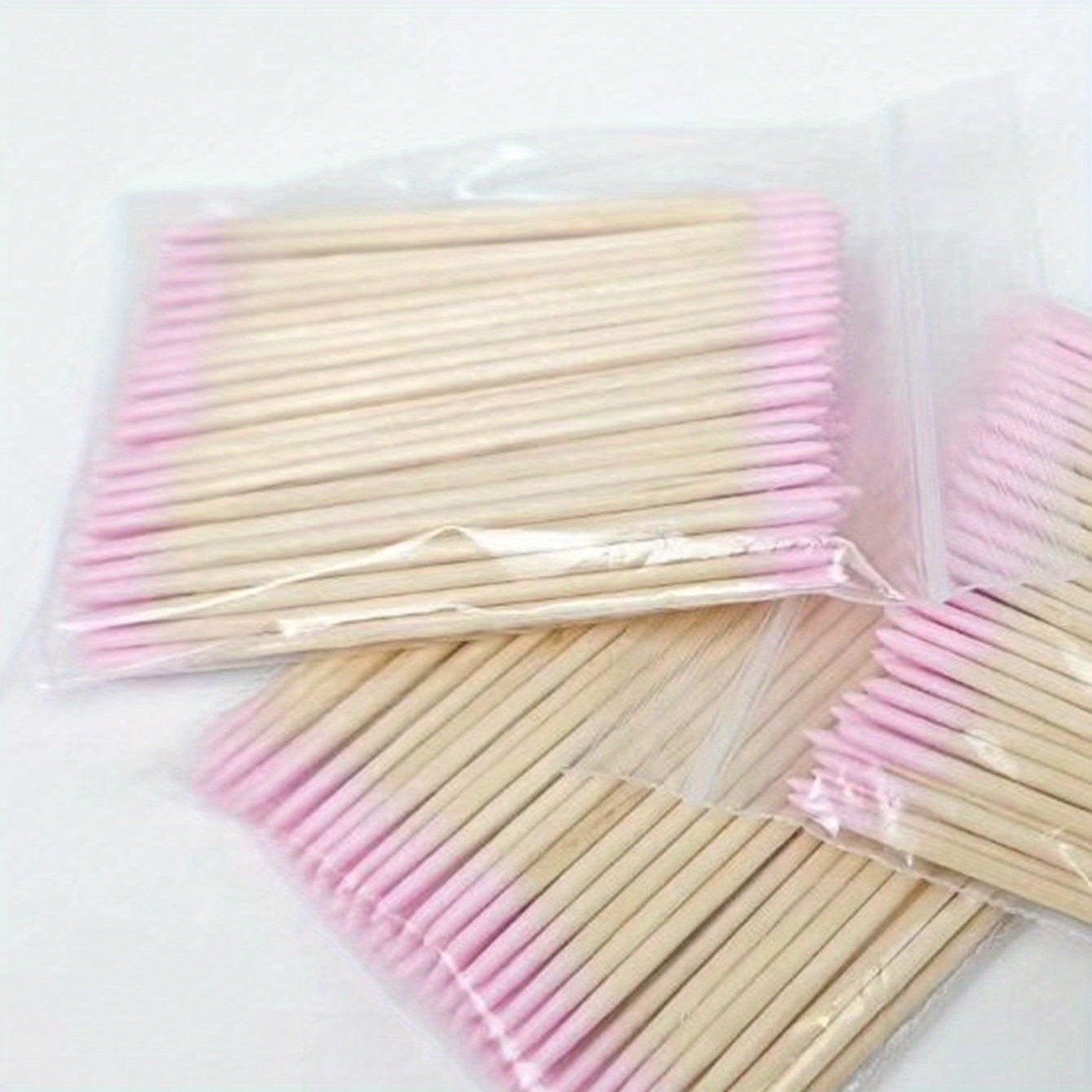 100Pcs Wooden Double-Ended Swabs for Eyebrow and Nail Makeup, Small Tips