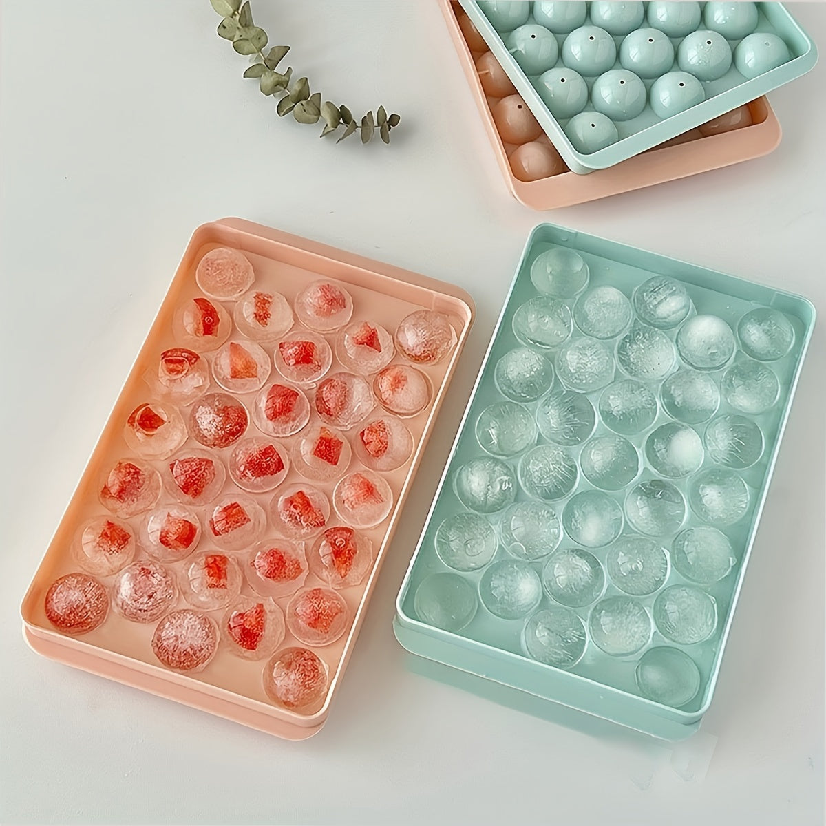 Multi-Size Plastic Ice Cube Tray SetReusable Molds for Cocktails and Food