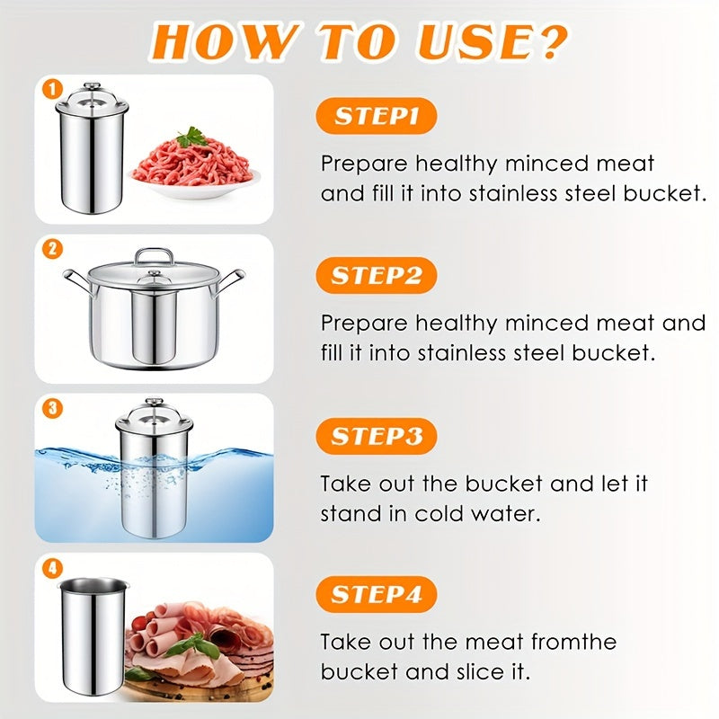 Stainless Steel Meat Tenderizer with Thermometer for Cooking Steamed and Boiled Meats