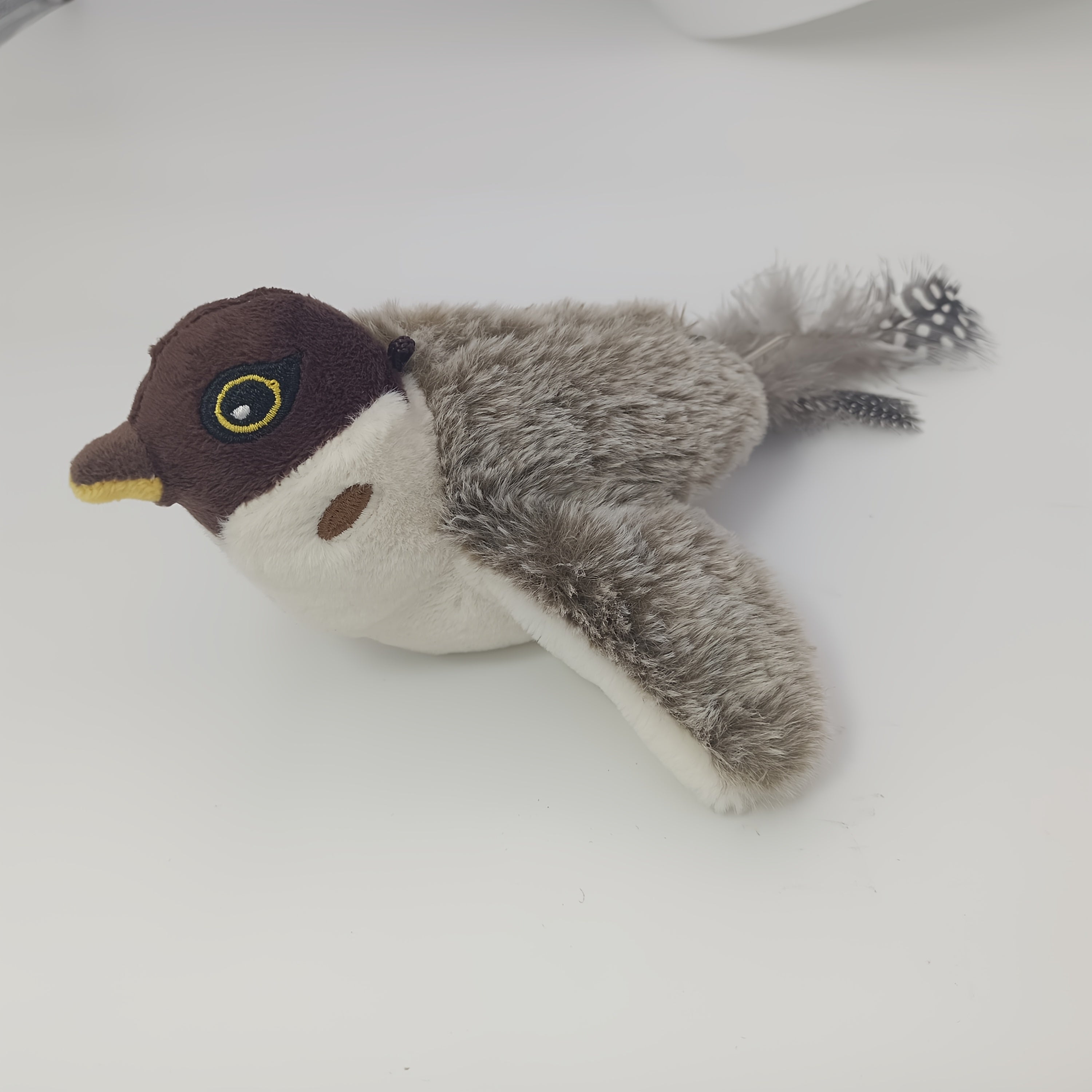 Electric Cat Toy with Flapping Bird and Real Bird Sounds Rechargeable Durable Polyester