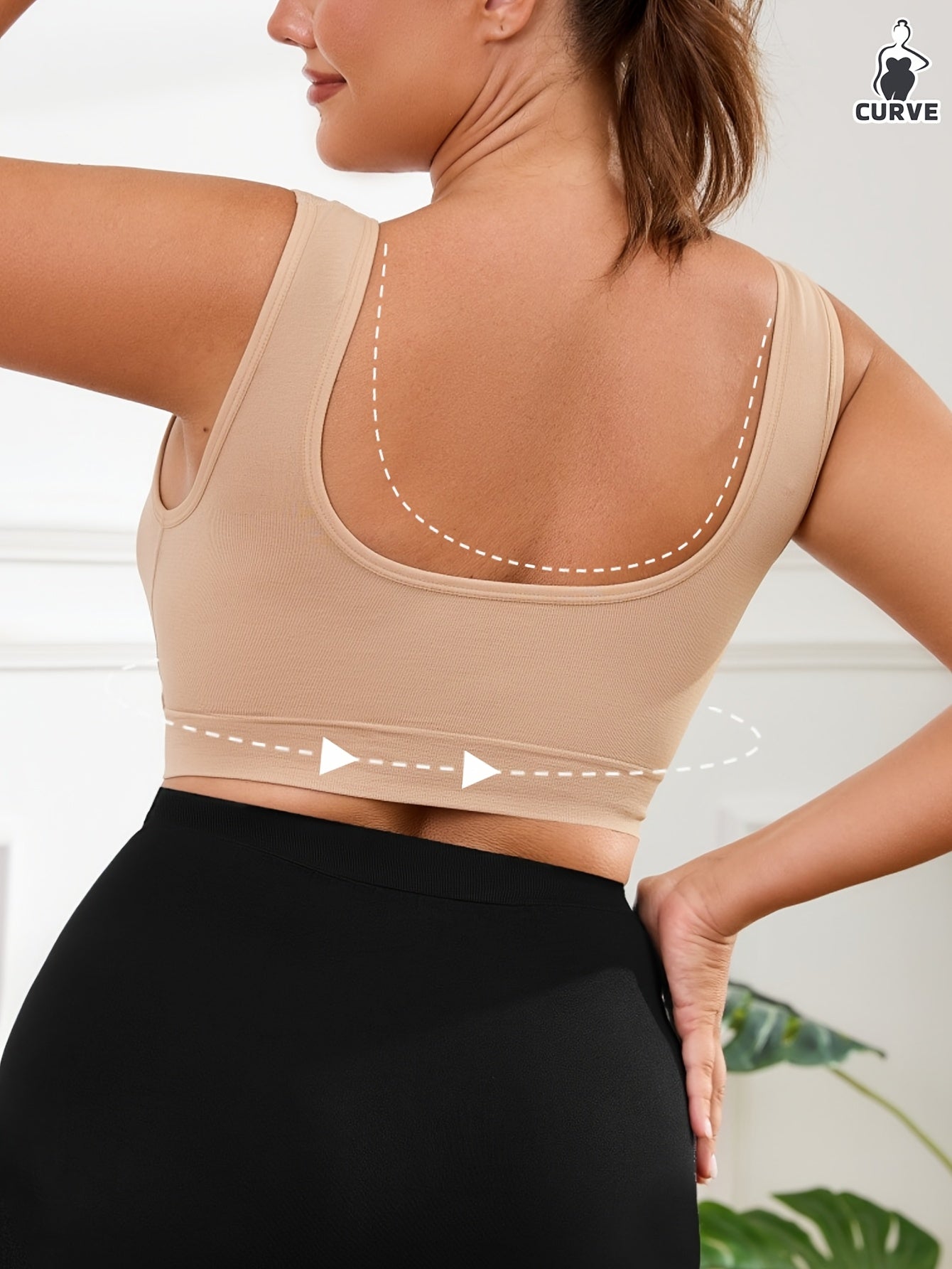 Women Plus Size Seamless Wireless Sports Bra for Yoga Running Workout