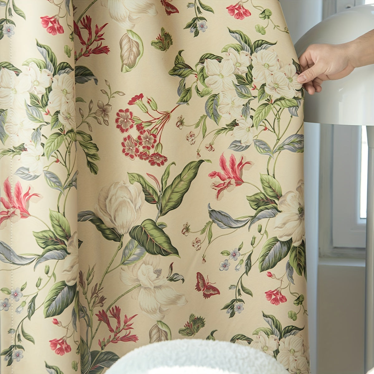 Американская печатная утолщенная ткань для штор с легким затемнением для домашнего декора - идеально подходит для спальни, офиса, кухни, гостиной и кабинета - 1 штука