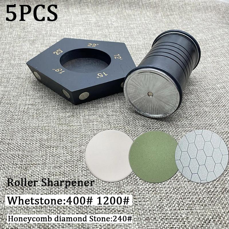 Afilador de cuchillos de cocina manual con infusión de diamantes, ángulos fijos de 12°, 15°, 18°, 20°, 22°, duradero