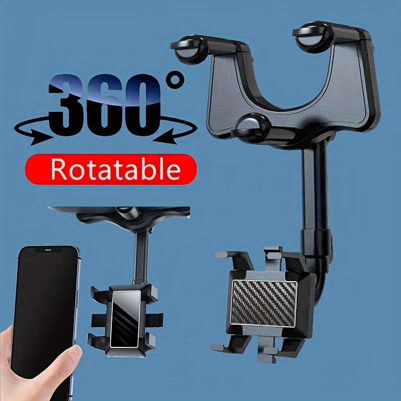 Universal Rotatable Car Phone Holder with 360° Rotation and Retractable Arm