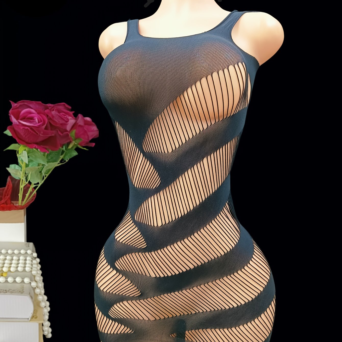 Women Mesh Fishnet Lingerie Dress Hollow Out Bodycon Cover Up Mini Beach Dress