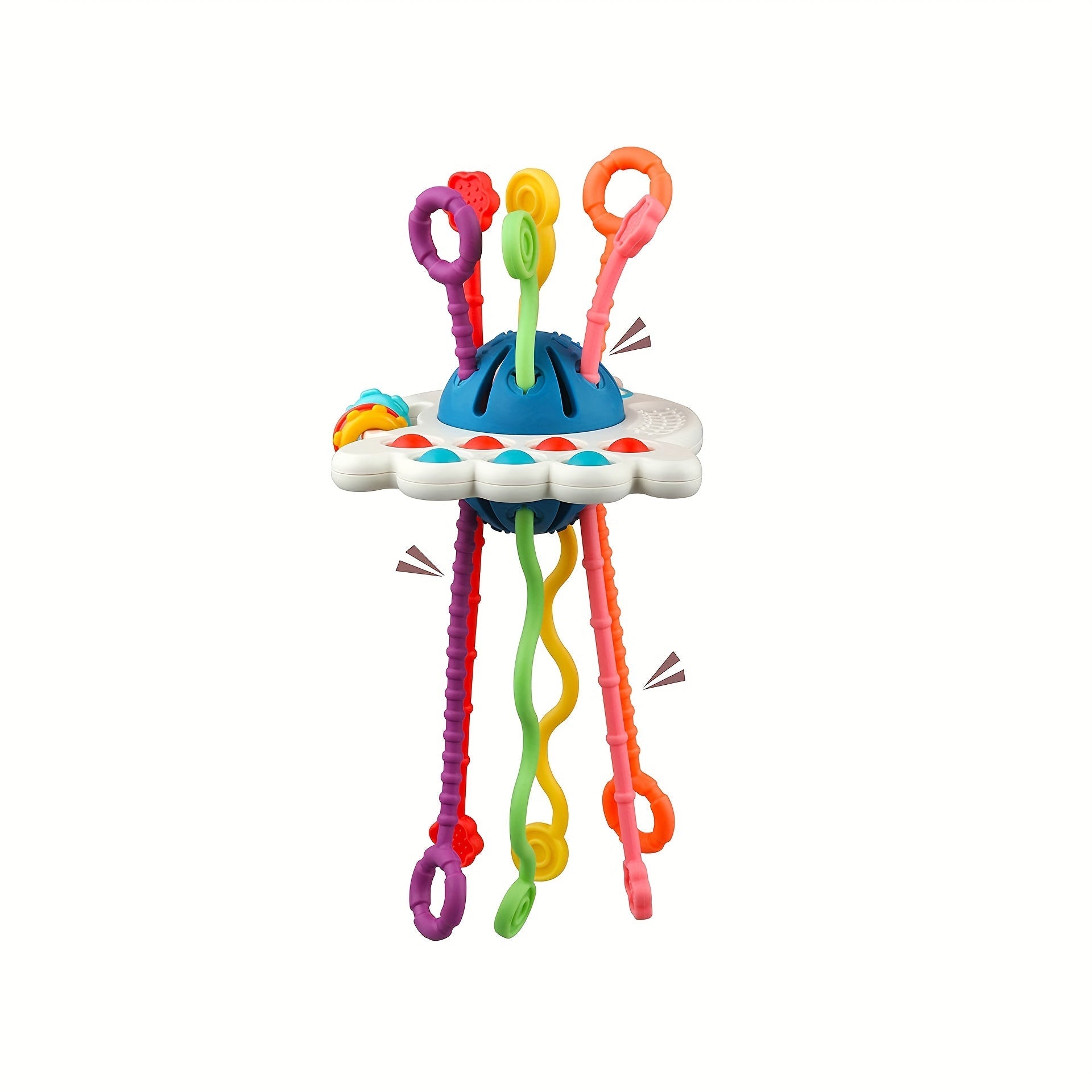 Blue Silicone Octopus Finger Puppet Toy for Kids Educational Entertainment