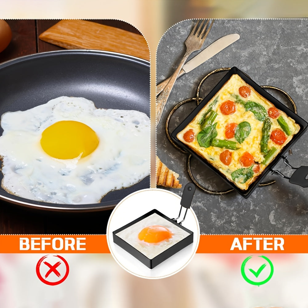 Two Pieces 10.16cm Non-Stick Stainless Steel Egg and Pancake Rings for Omelets Muffins