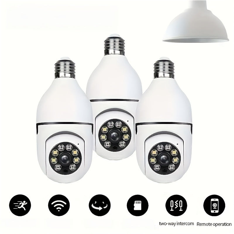 E27 Smart Home Security Camera 360° Panoramic WiFi Night Vision Motion Detection