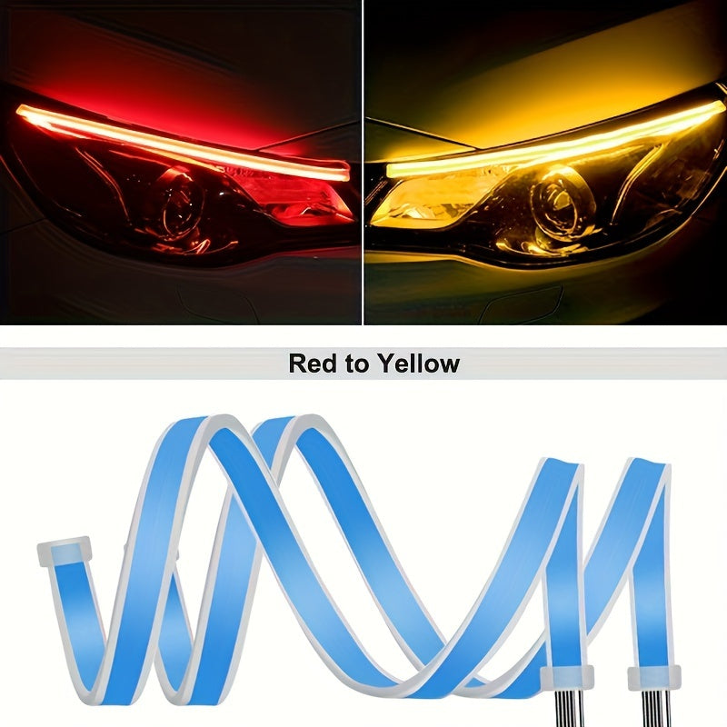Car LED Daytime Running Lights 12V Yellow Sequential Turn Signal Pair