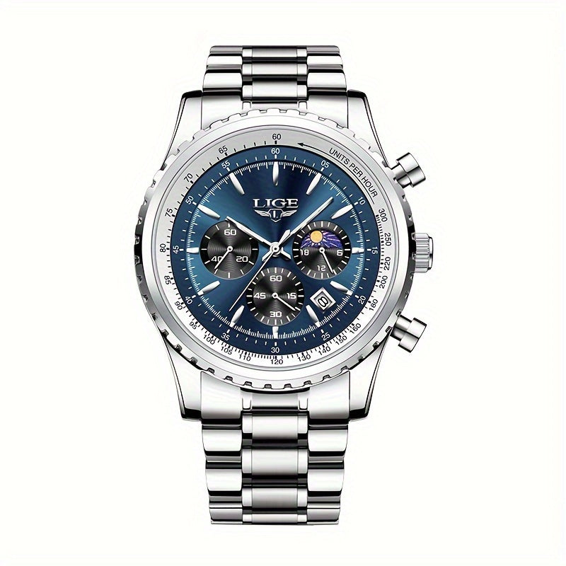 Women's Luxury Quartz Watch with Luminous Dial Chronograph and Sporty Design