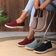 Women’s Slip-On Loafers Lightweight Breathable Fabric Black Casual Shoes