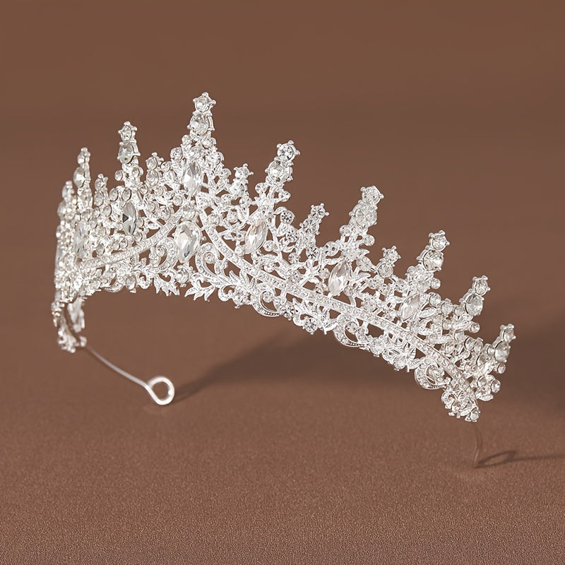 Silvery Wedding Crown for Elegant Ladies Bridal Hair Accessory