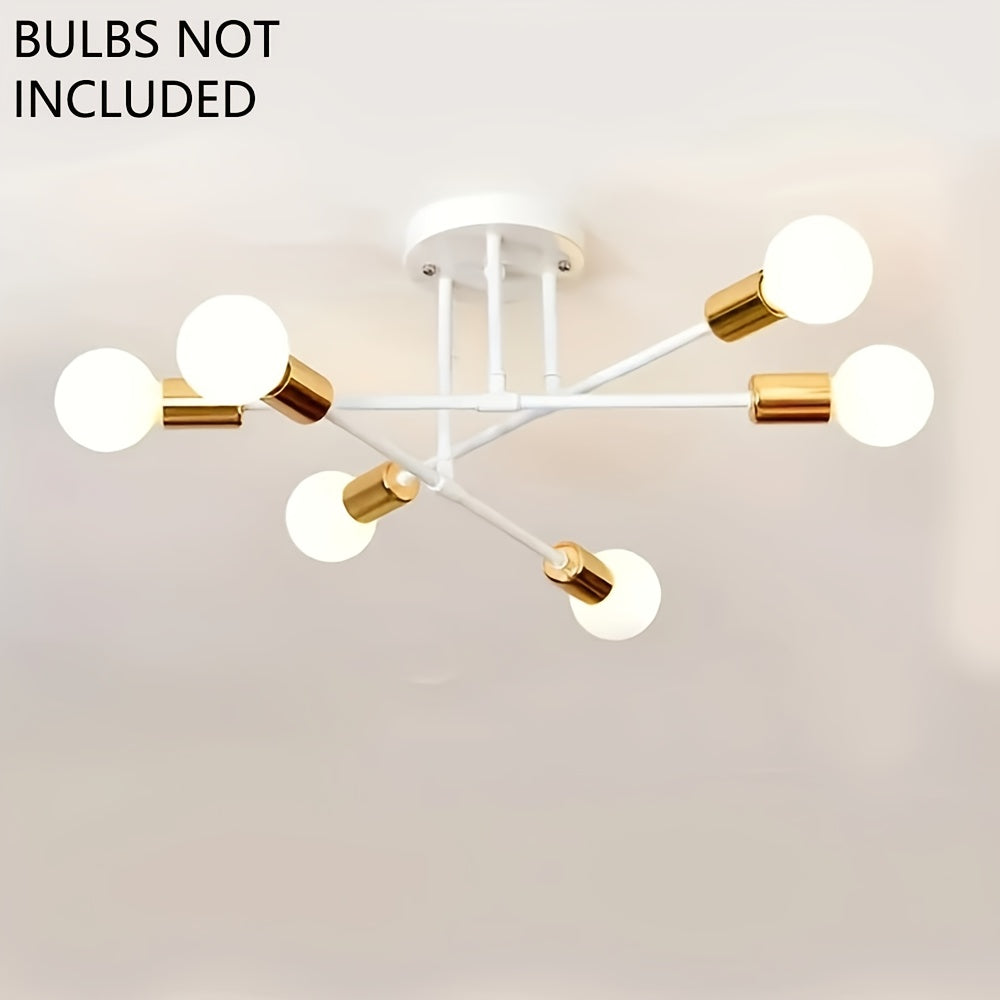 Zamonaviy sun'iy yo'ldoshli chiroq, 6 ta yoritish moslamalari, E27/E26 lampochka joylari. Yotoqxona, ovqat xonasi, oshxona va ofislar uchun ideal.