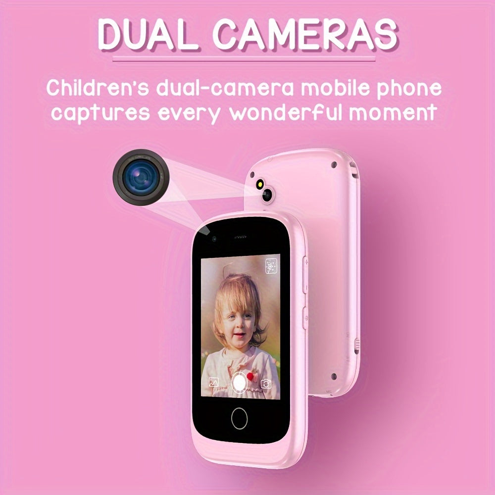 Kids Smart Phone Toy 2.8-Inch HD Screen Puzzle Games Storybooks Video Recorder Music Player Camera Painting Flashlight for Kids 3+