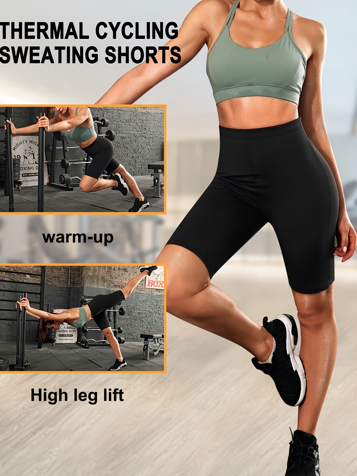 Women's Solid Color Mid Elasticity Knit Shorts for Daily Wear and Exercise