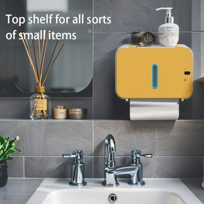 Automatic Quiet Paper Dispenser with Motion Sensor USB Charging No-Drill Bathroom Tissue Holder