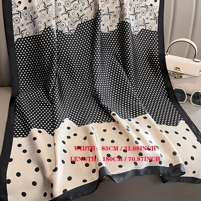 Polka Dot Circle Sharf Kundalik foydalanish uchun rang blokli sharf shamol o'tkazmaydigan quyoshdan himoya sayohat va ochiq havoda