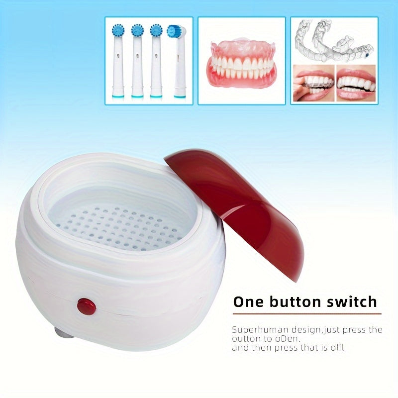 Portable Sonic Dental Cleaner Box with Filtration for Dentures and Retainers