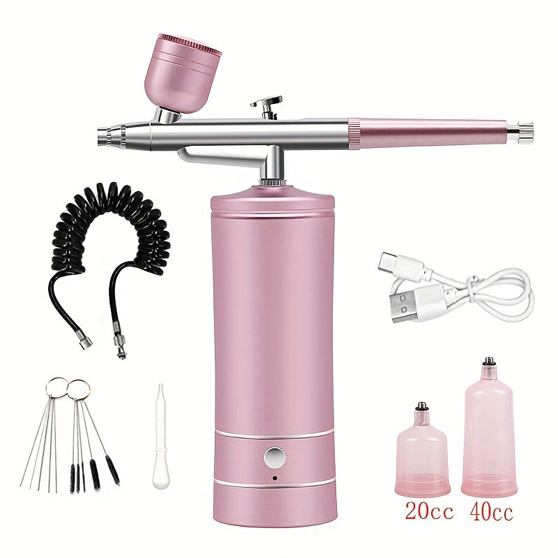 Rechargeable Portable Airbrush Kit with Compressor and 0.3mm Tip for Art Painting and Decoration
