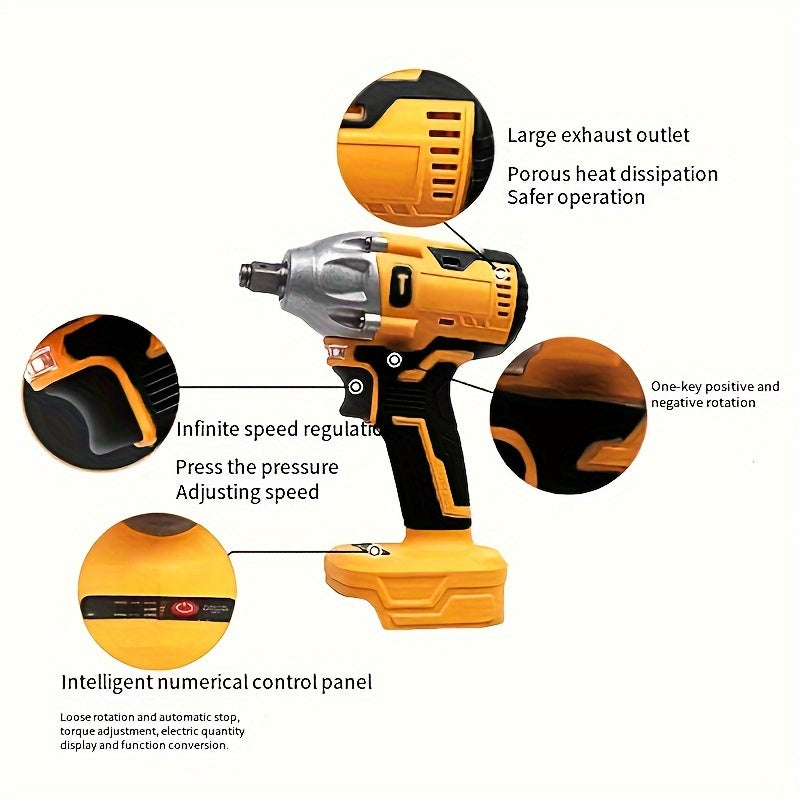 Kit de llave de impacto inalámbrica 320Nm, batería de litio de 48V, herramienta eléctrica