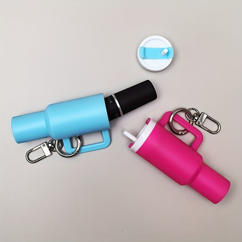 Mini Cup Keychain with Storage for Lipstick and Small Items, Cute Gift