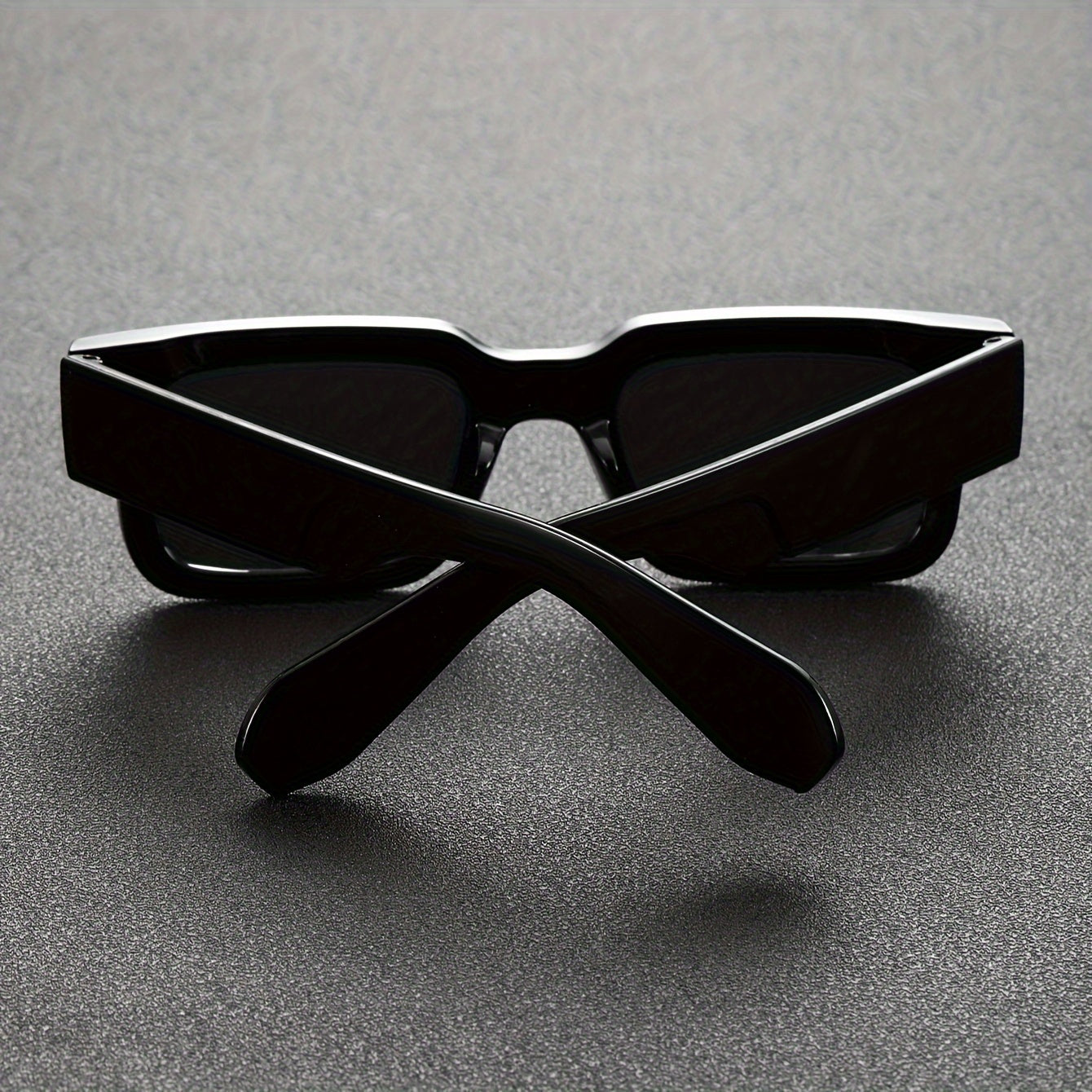 Men's Square Casual Glasses for Daily Wear Black Plastic
