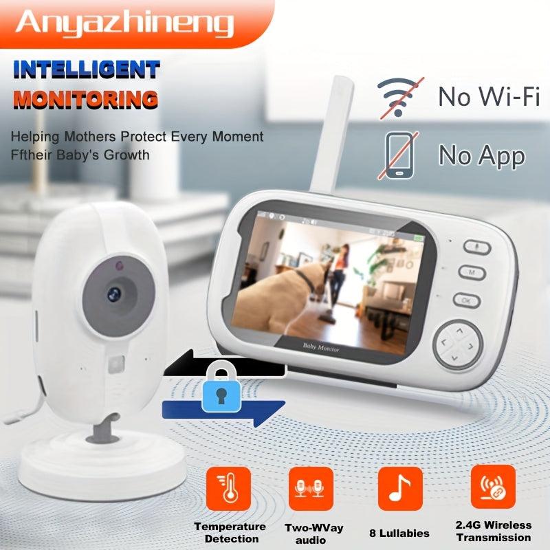 Baby Monitor 720p HD Camera Night Vision Two-Way Audio Temperature Sensor Cry Detection