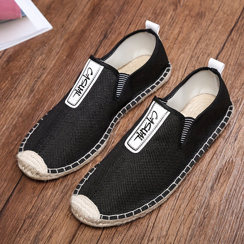 Men's Casual Slip-On Espadrilles Loafers Flax Rubber Sole Summer Spring Fall