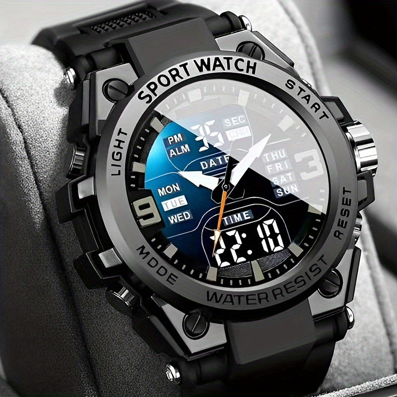 Men's Multifunctional Outdoor Sports Watch with Stylish Electronic Design for Youth