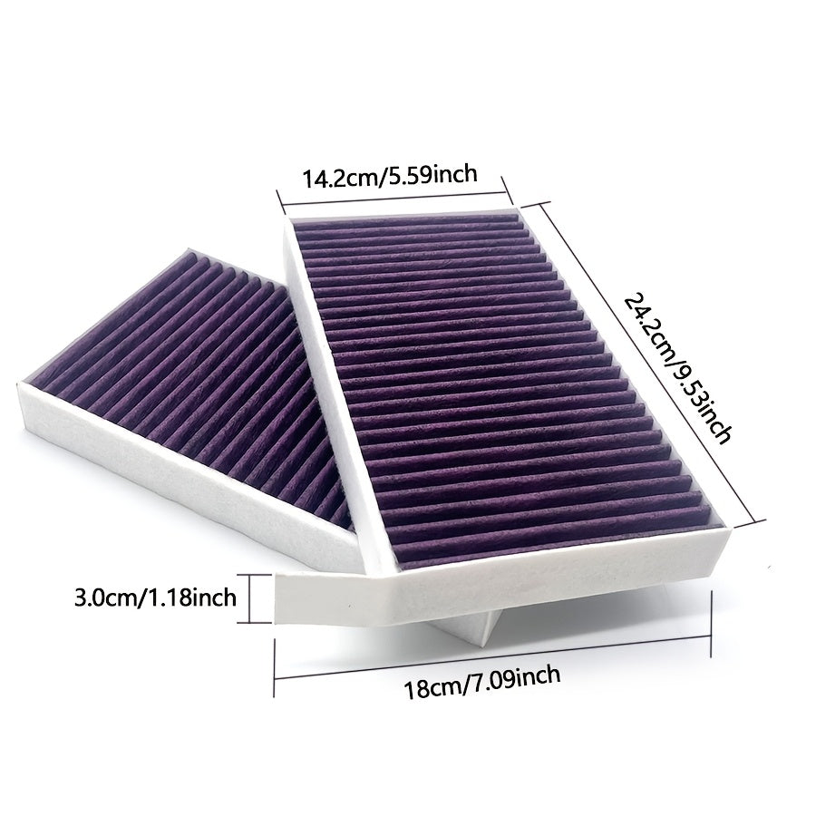 2-Pack Carbon Fiber Cabin Air Filters for Tesla Model 3 and Y Activated Carbon Filter