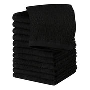 6/12 Pack Cotton Wash Cloths Square Soft Absorbent Towels Black 30.48cm