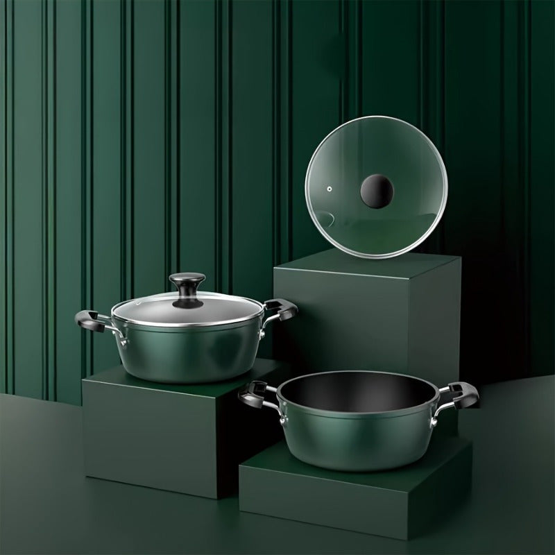 Cast Iron Cookware Set with Lids, Dishwasher Safe, Induction and Gas Compatible