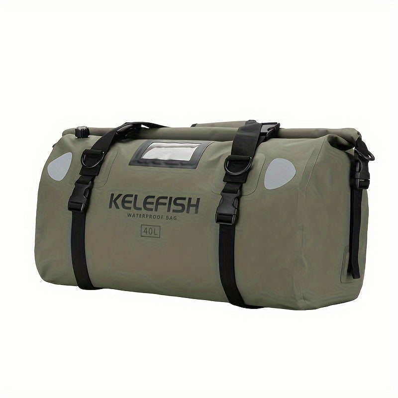 Waterproof Motorcycle Dry Bag 66L Durable PVC Reflective Black Carbon Fiber