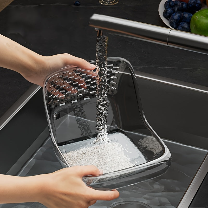 Clear Plastic Collapsible Colander Food-Grade Basket for Washing and Draining