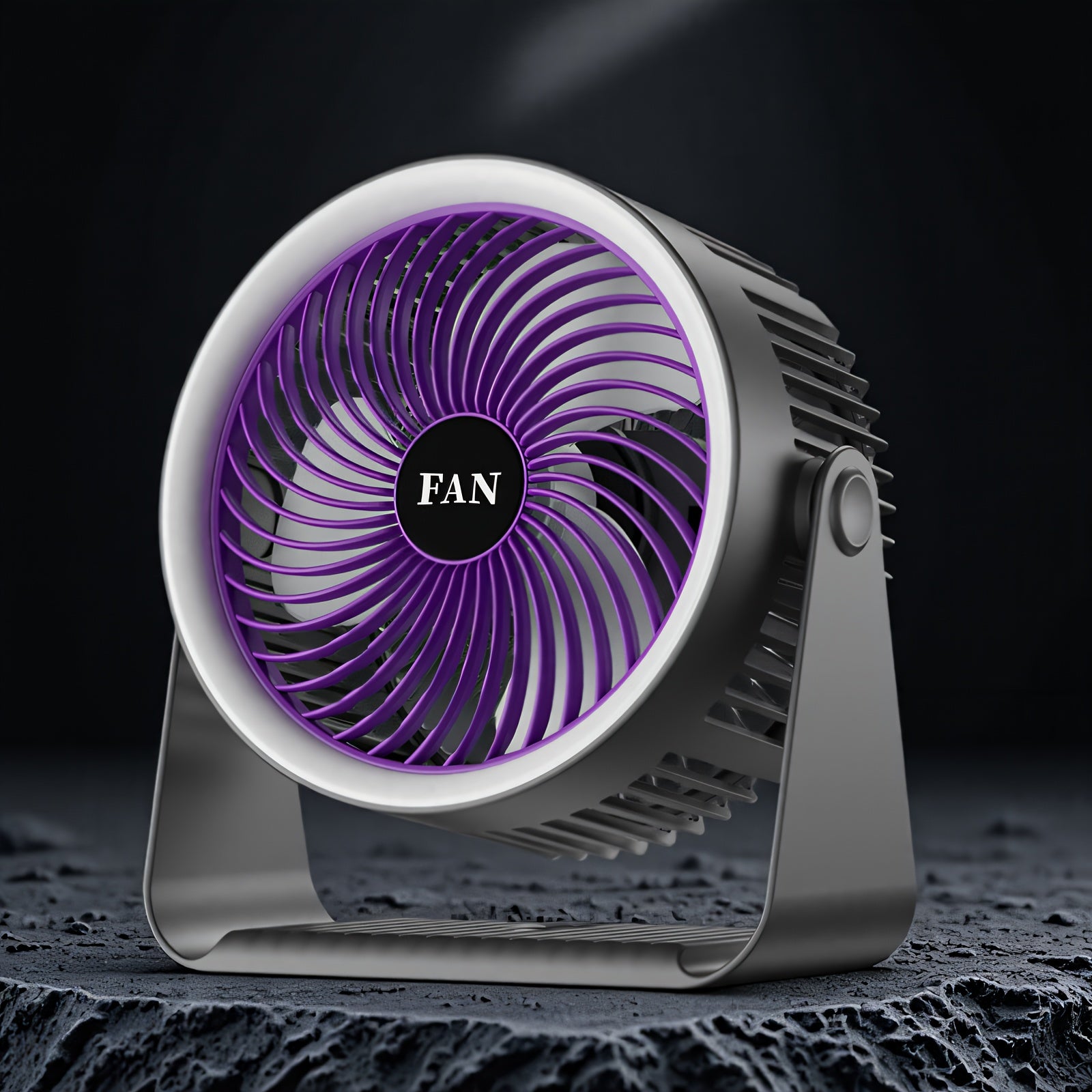 Compact USB fan with adjustable angle for indoor outdoor use in home travel dorms