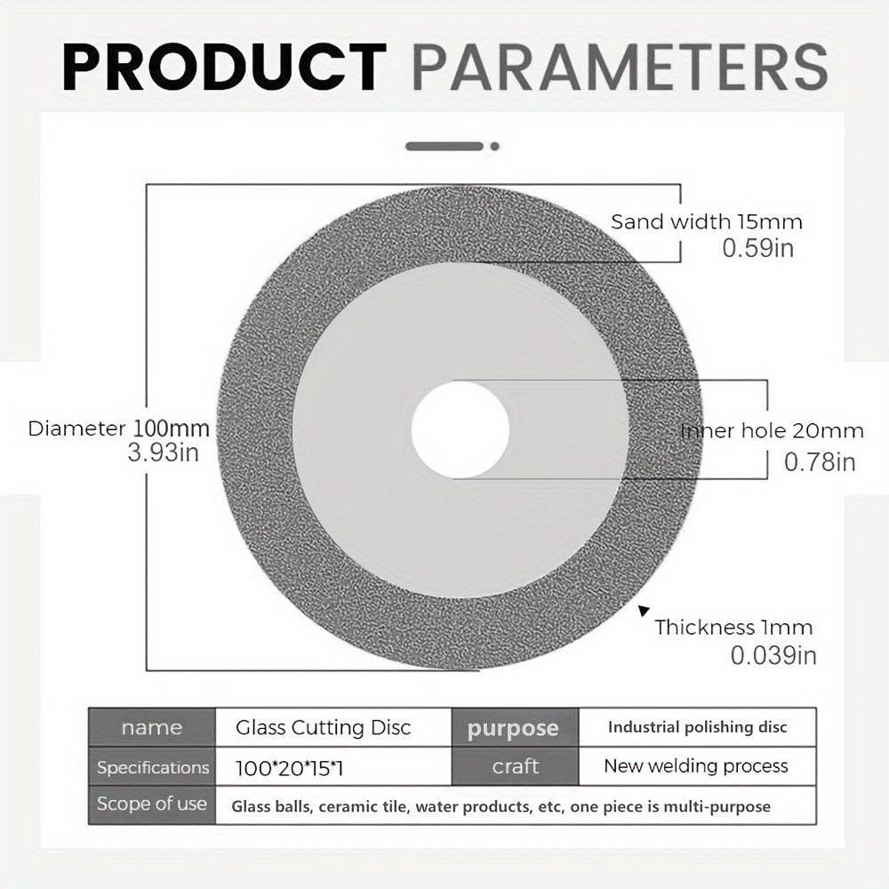 Алмазное колесо для пилы 4 дюйма, ультратонкий диск для резки стекла, керамики, мрамора