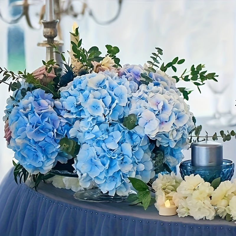 4-Pack Artificial Hydrangeas 18 Inch Real Touch Indoor Outdoor Flowers