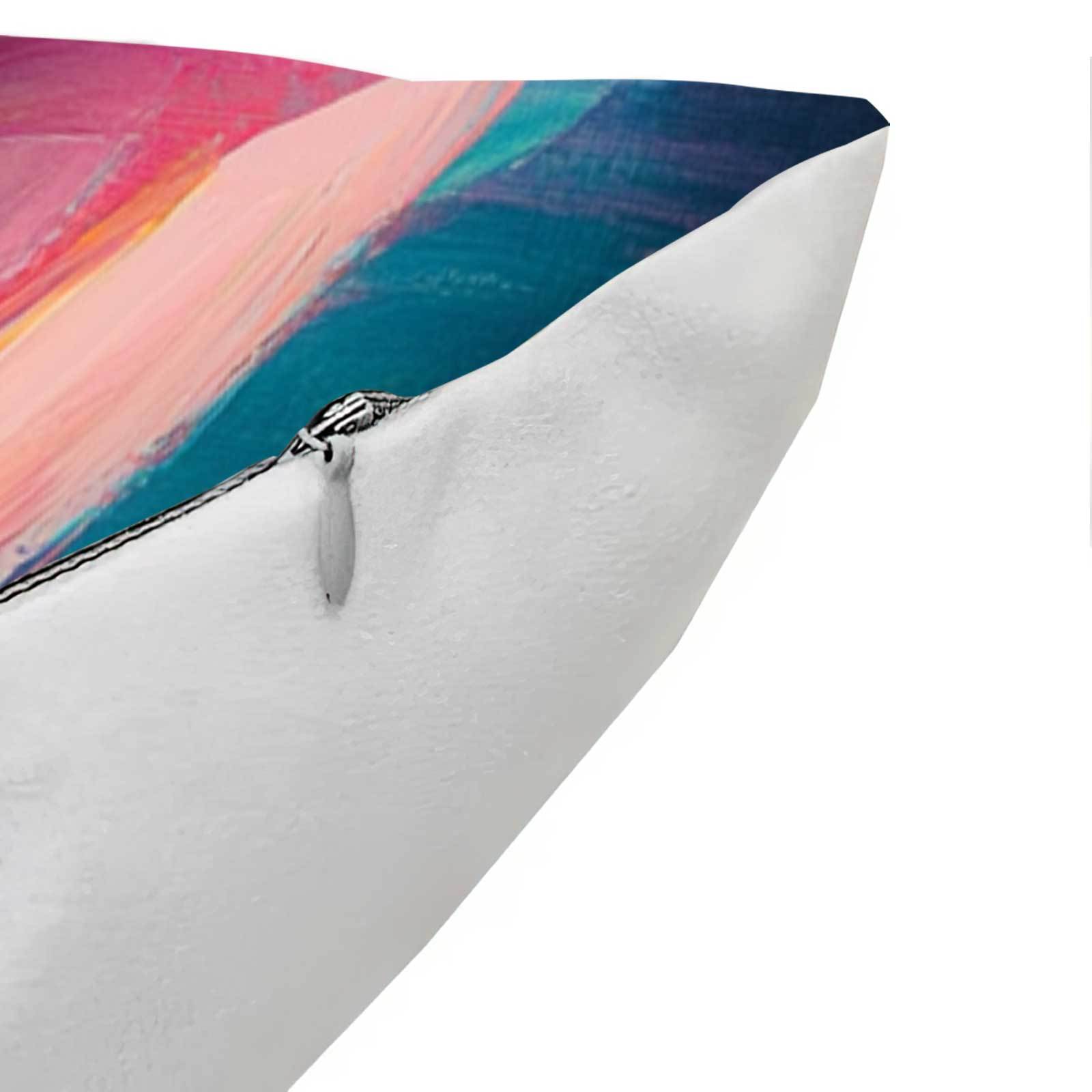 Set of 4 Modern Floral Throw Pillow Covers Polyester Zipper Closure All-Season Decor