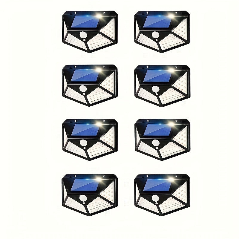 Outdoor Solar Wall Light with Motion Sensor, Four-Sided Lighting, Yard Garden Patio Fence Driveway Pathway, 4-12 Pieces