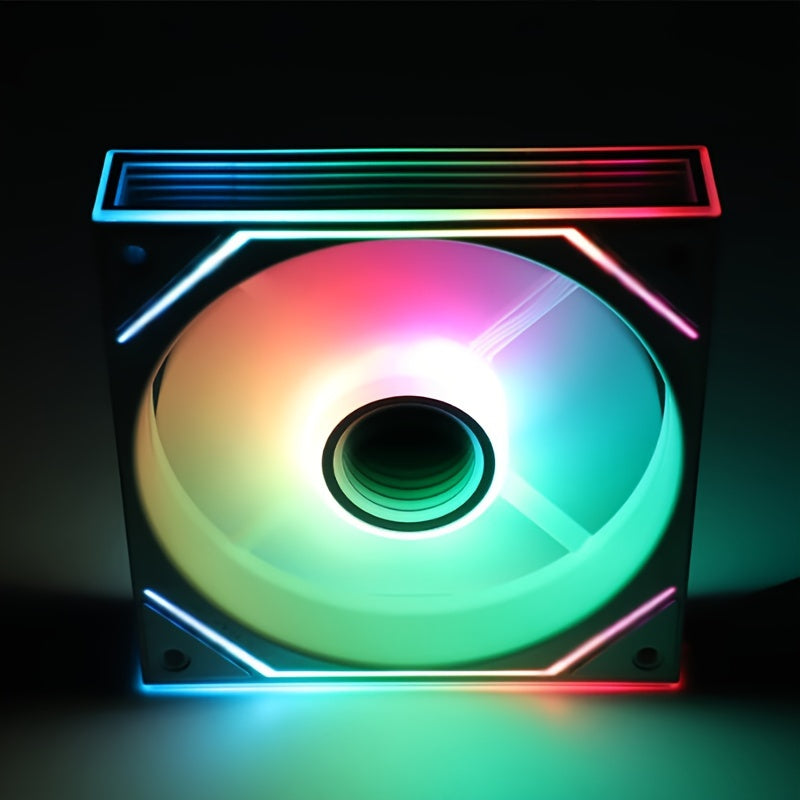 12cm Silent ARGB Computer Case Fan with Temperature Control for Air and Water Cooling