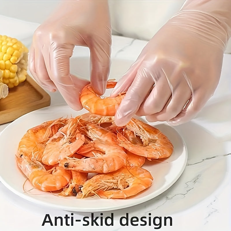 50/100 dona Oziq-ovqat darajasidagi PVC qo'lqoplar Oshxona, Restoran, Tozalash, Go'zallik salonlari, Uy ishlariga.